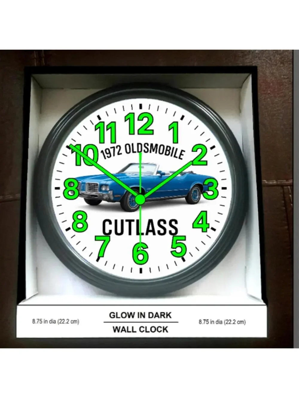 1972 Oldsmobile Cutlass Glow In The Dark Wall Clock New!